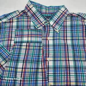 Franks Pants Mens L Plaid Button Down Long Sleeve Shirt American Made Cotton
